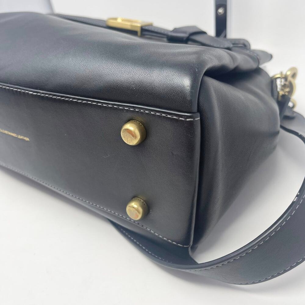 Coach Tate Carryall 29 Top‎ Handle Crossbody Bag Black Leather Gold C4827 - Picture 14 of 15